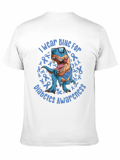 Blue Diabetes Awareness Dinosaur T-Shirt