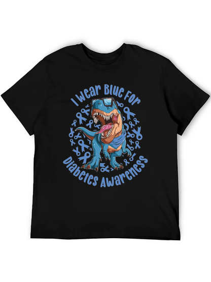 Blue Diabetes Awareness Dinosaur T-Shirt