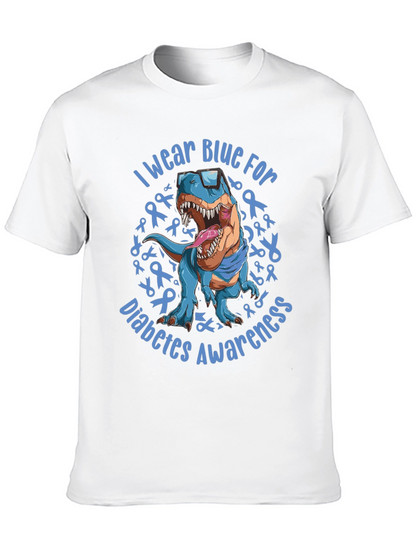 Blue Diabetes Awareness Dinosaur T-Shirt