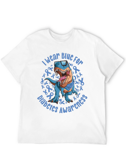 Blue Diabetes Awareness Dinosaur T-Shirt