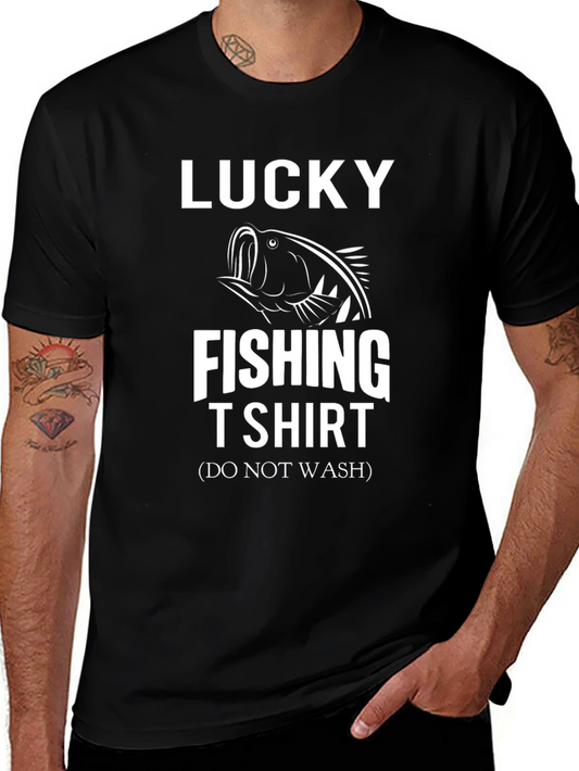 Lucky Fishing T-Shirt - Do Not Wash Funny Tee