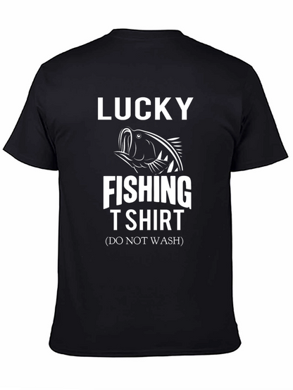 Lucky Fishing T-Shirt - Do Not Wash Funny Tee