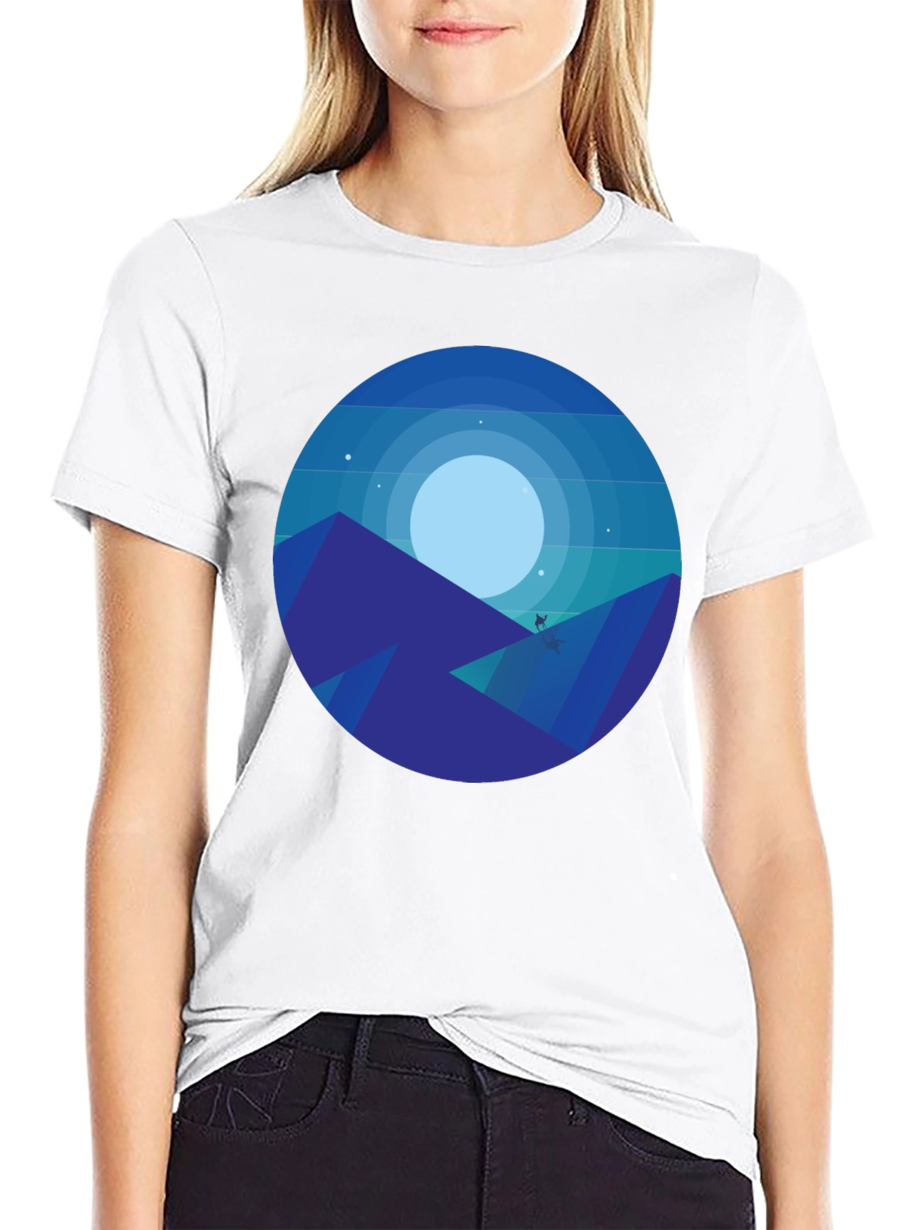 Midnight Mountainscape Graphic Tee - Black