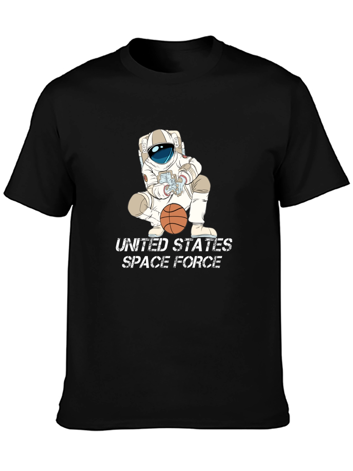 Astronaut Basketball Black T-Shirt - Space Force