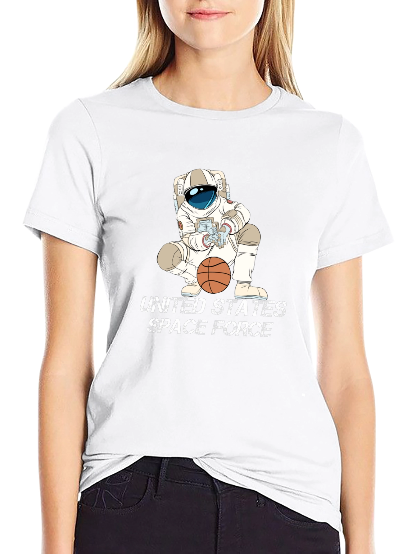Astronaut Basketball Black T-Shirt - Space Force