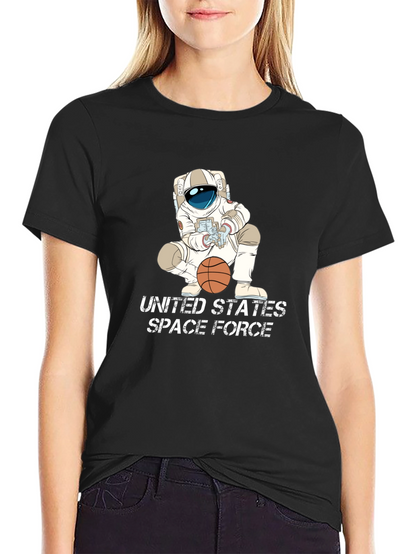 Astronaut Basketball Black T-Shirt - Space Force
