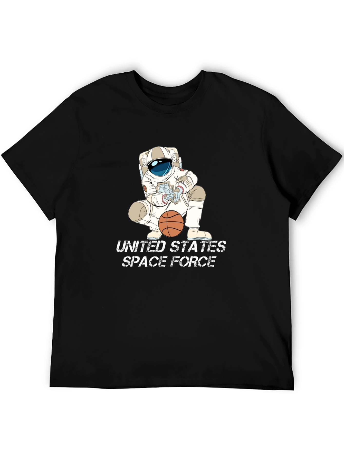 Astronaut Basketball Black T-Shirt - Space Force