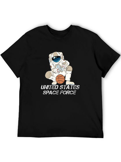 Astronaut Basketball Black T-Shirt - Space Force