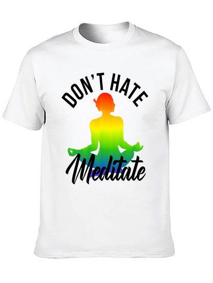 Dont Hate Meditate Rainbow Graphic Tee