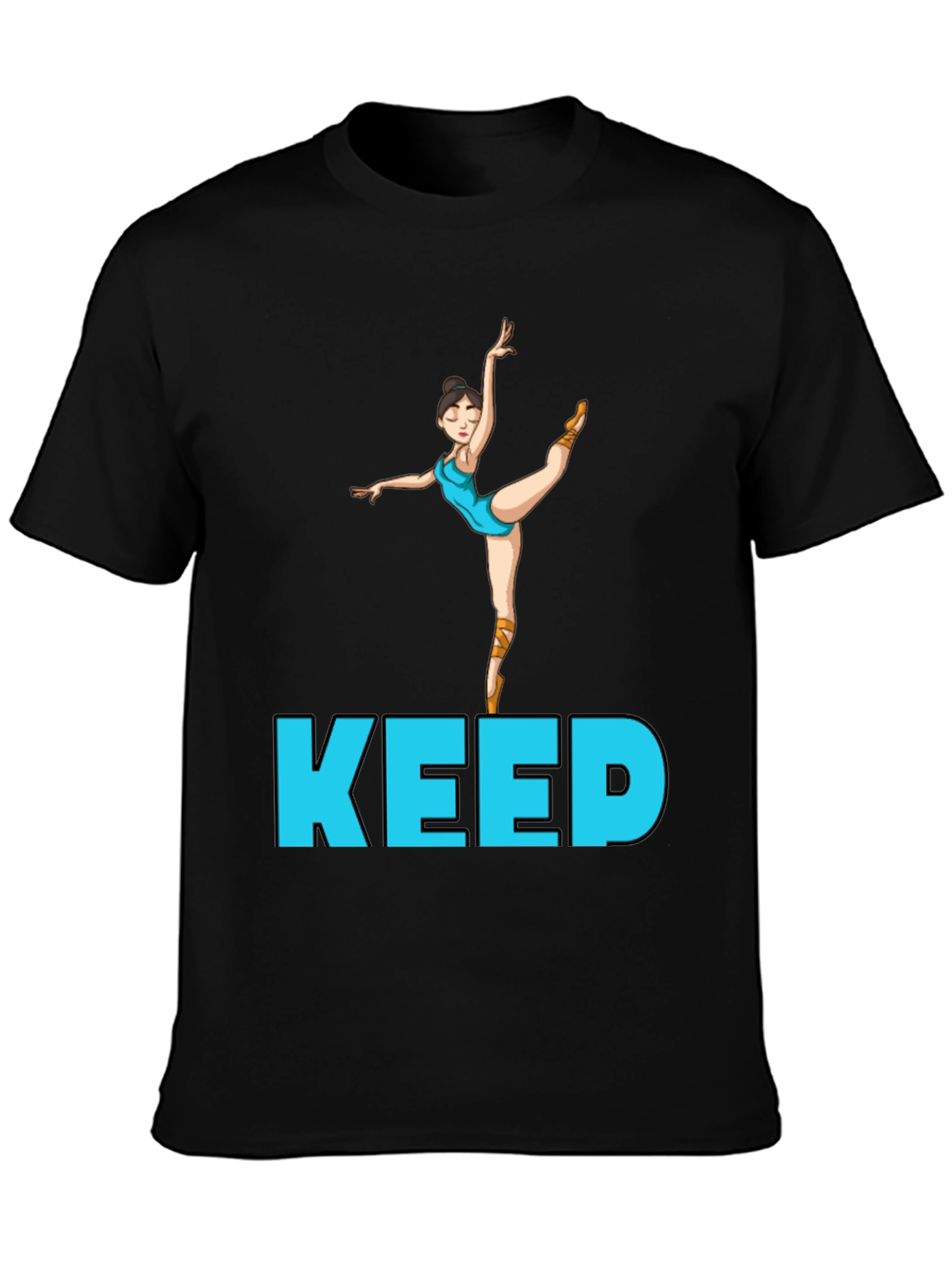 Ballet Dancer Keep Going Black Tee