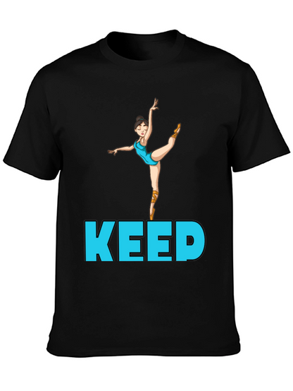 Ballet Dancer Keep Going Black Tee