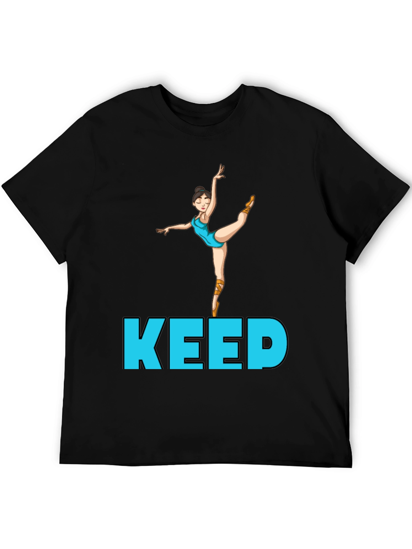 Ballet Dancer Keep Going Black Tee