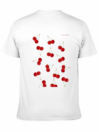 Cherry Print Black T-Shirt
