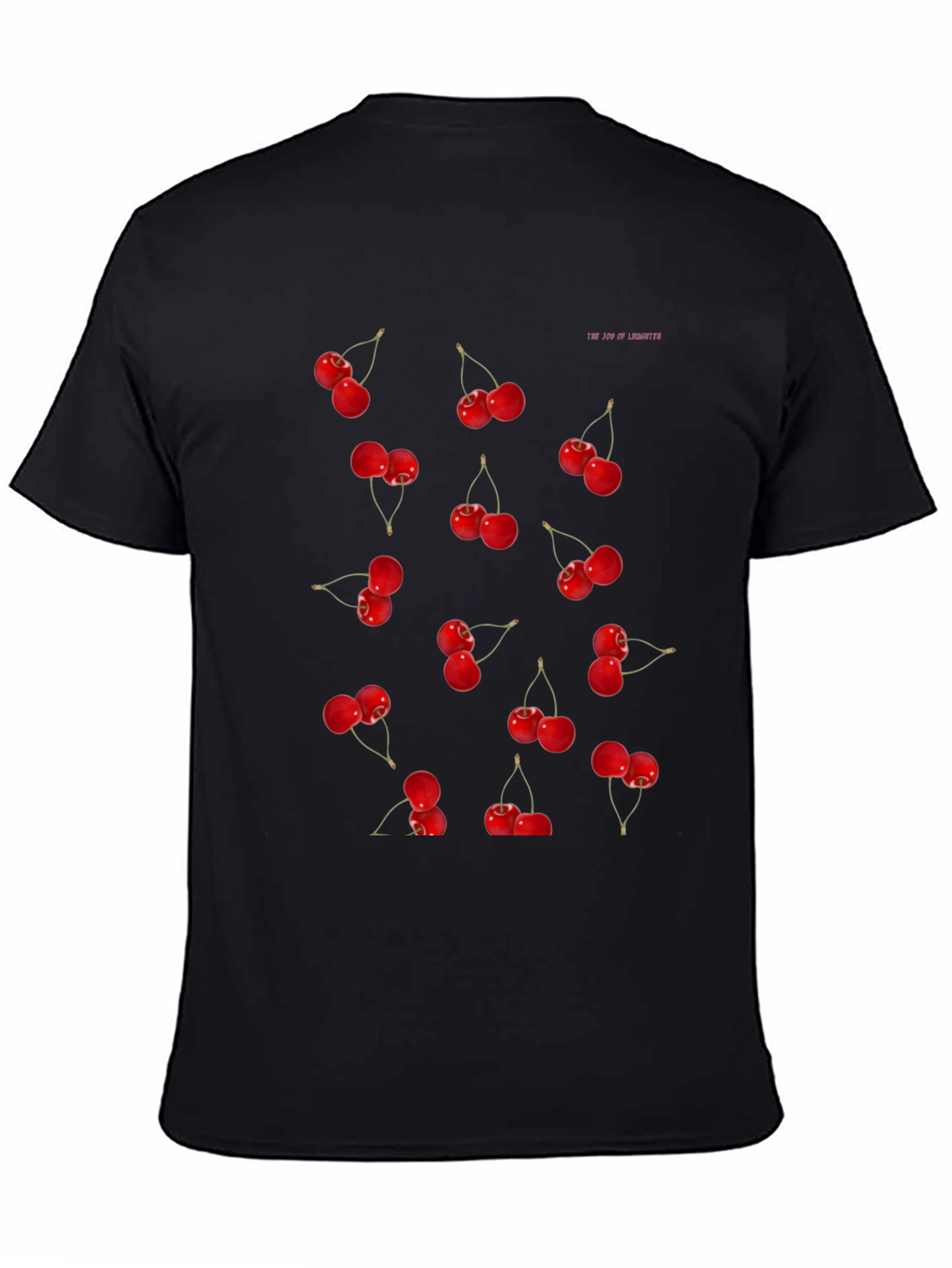 Cherry Print Black T-Shirt
