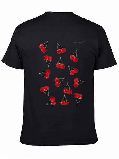 Cherry Print Black T-Shirt