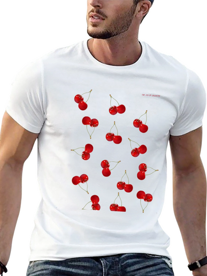 Cherry Print Black T-Shirt
