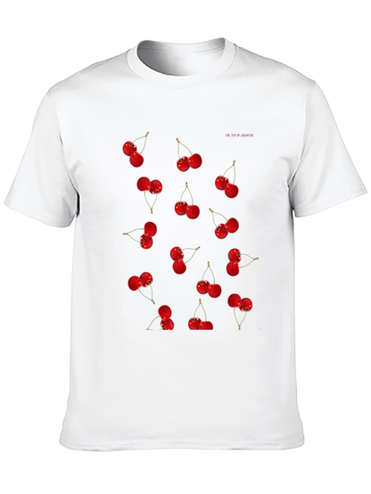 Cherry Print Black T-Shirt