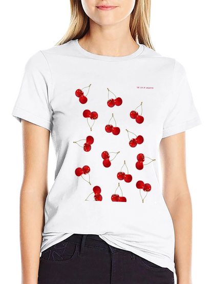 Cherry Print Black T-Shirt