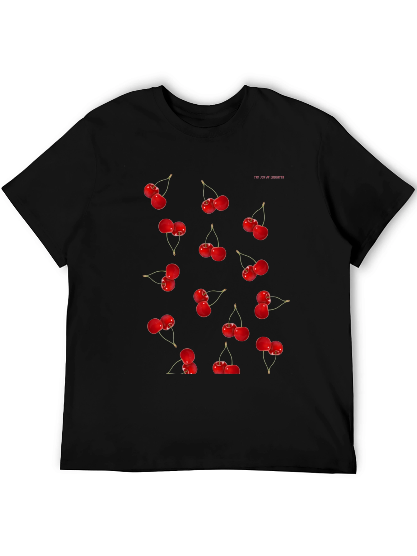 Cherry Print Black T-Shirt