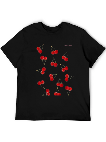 Cherry Print Black T-Shirt