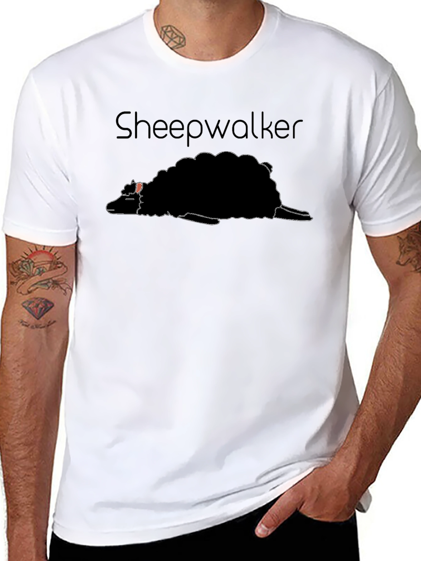 Sheepwalker Graphic Tee - Black Cotton T-Shirt