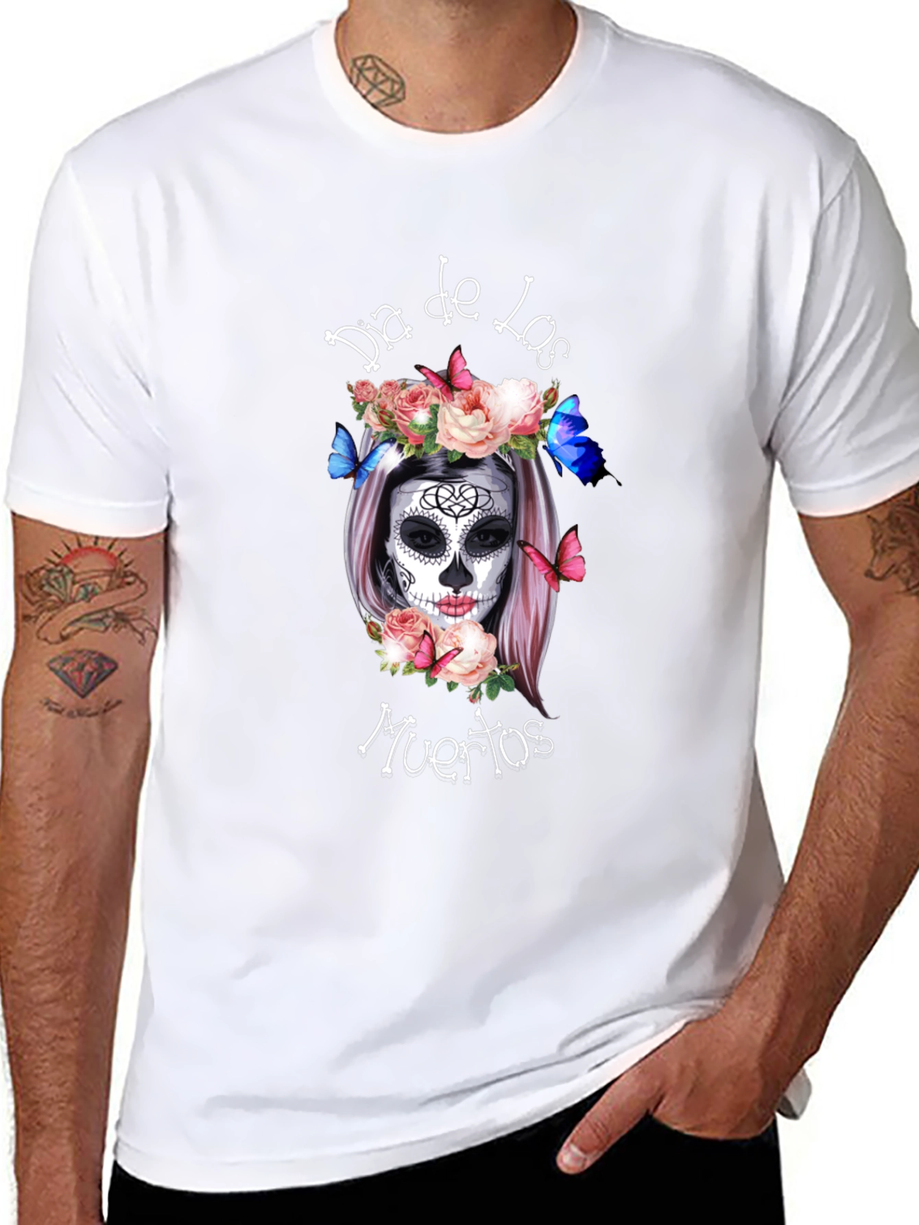 Dia de los Muertos T-Shirt Sugar Skull Black
