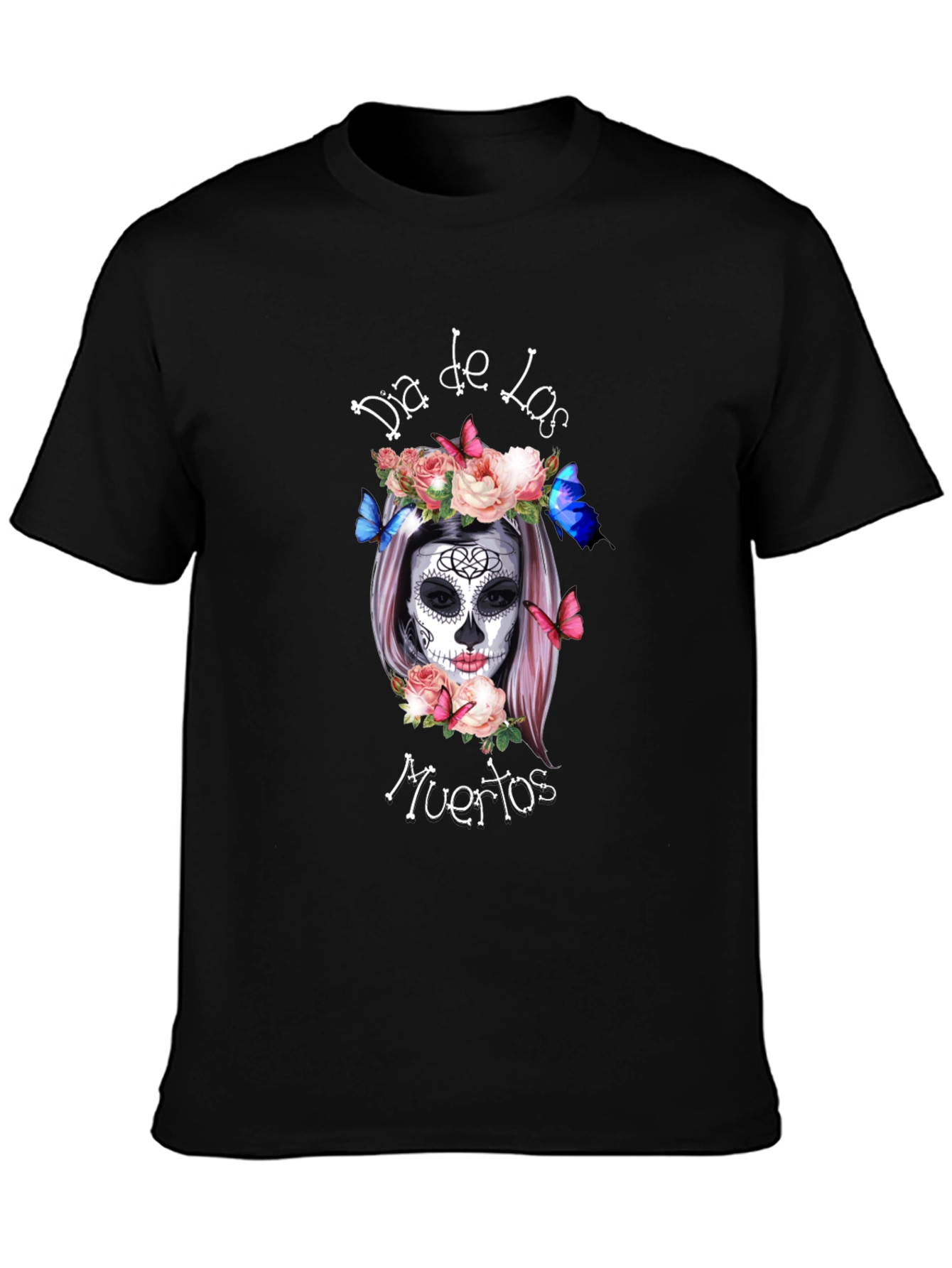Dia de los Muertos T-Shirt Sugar Skull Black