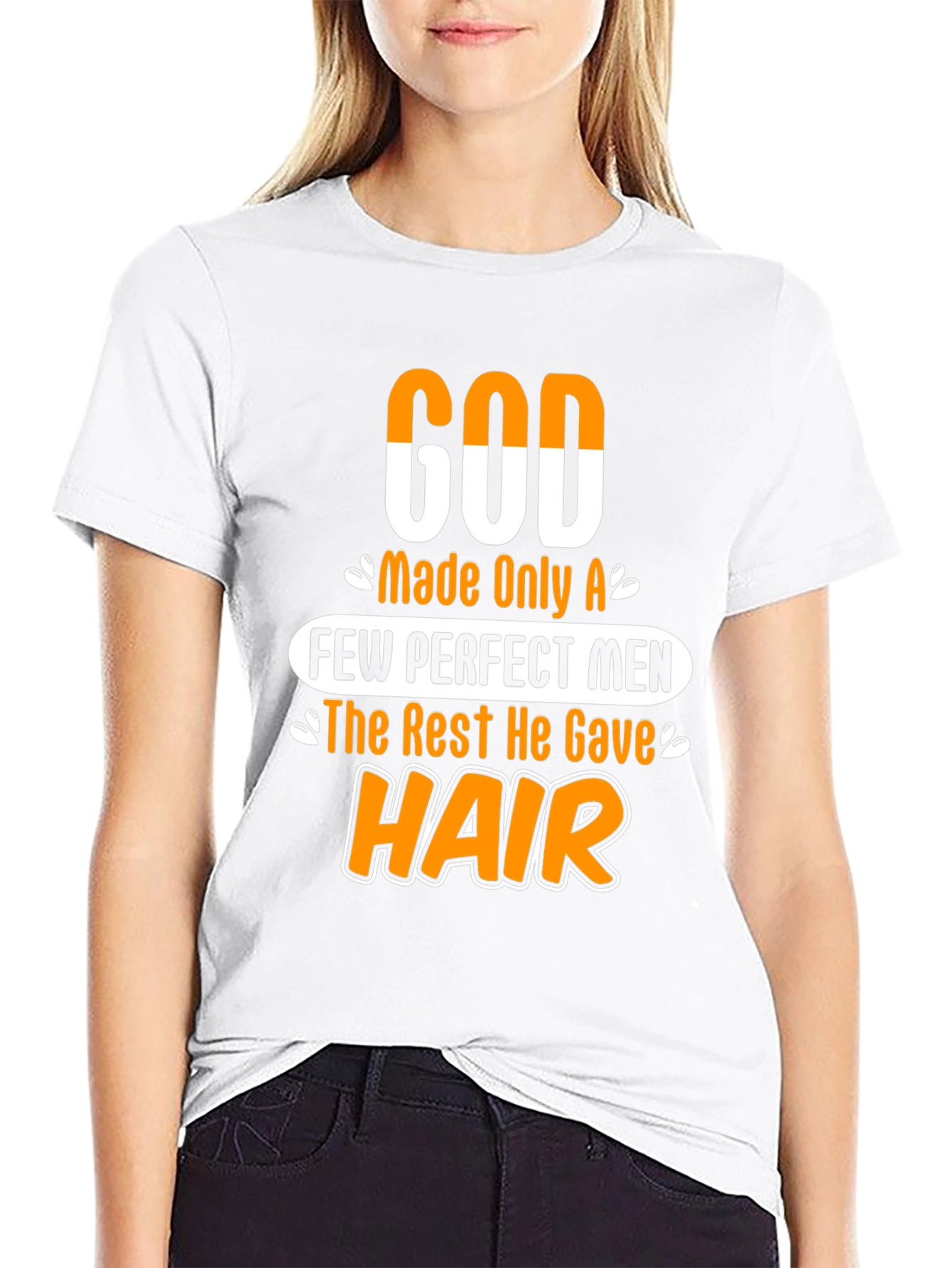 Funny God Gave Hair Mens Graphic T-Shirt