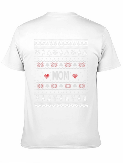 Festive Mom Christmas Sweater Pattern T-Shirt