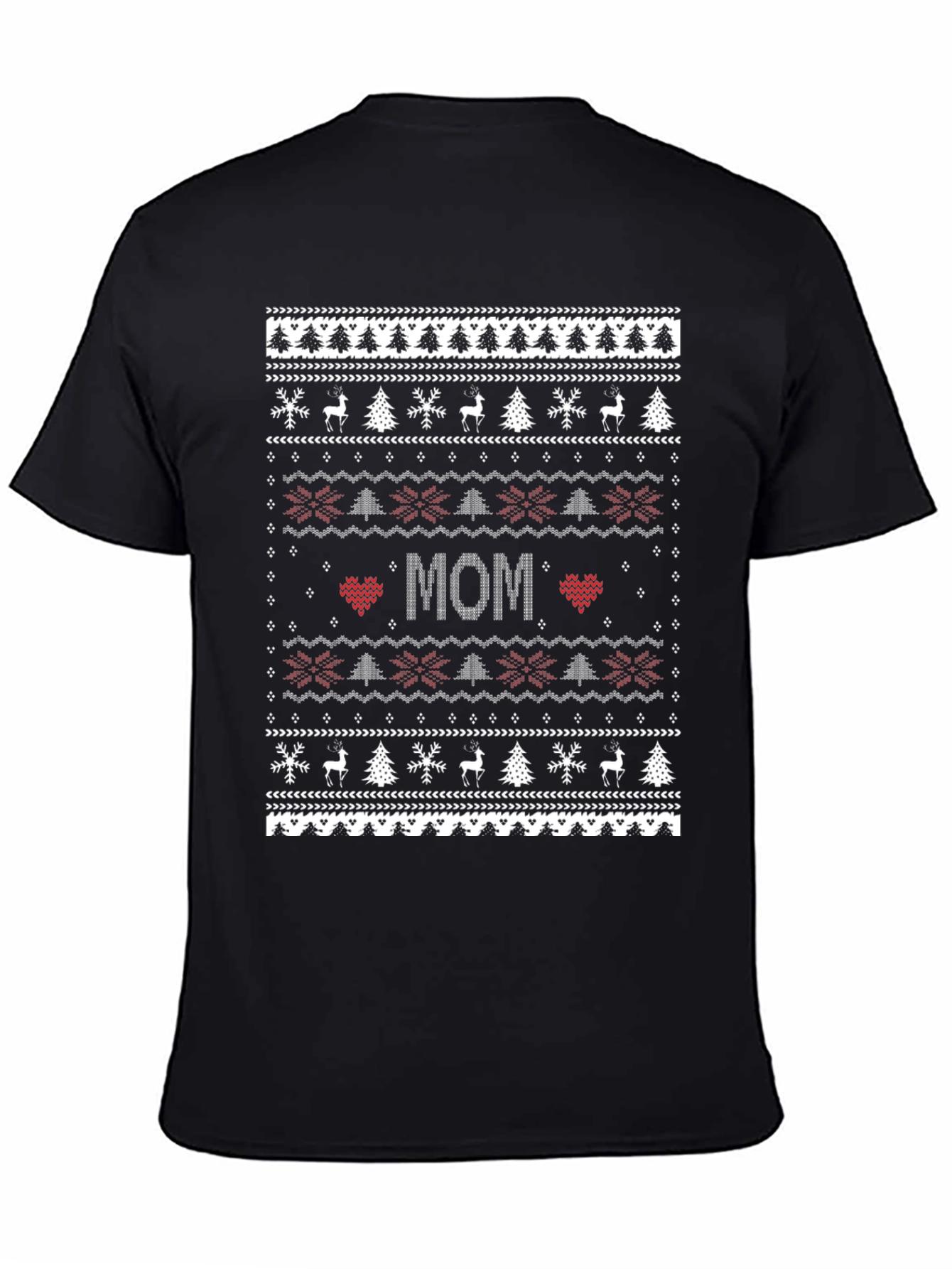 Festive Mom Christmas Sweater Pattern T-Shirt