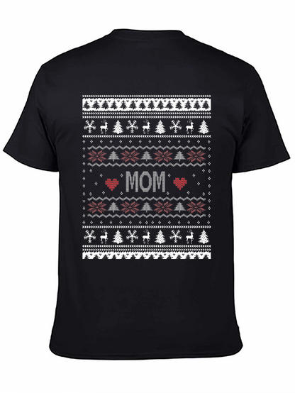 Festive Mom Christmas Sweater Pattern T-Shirt