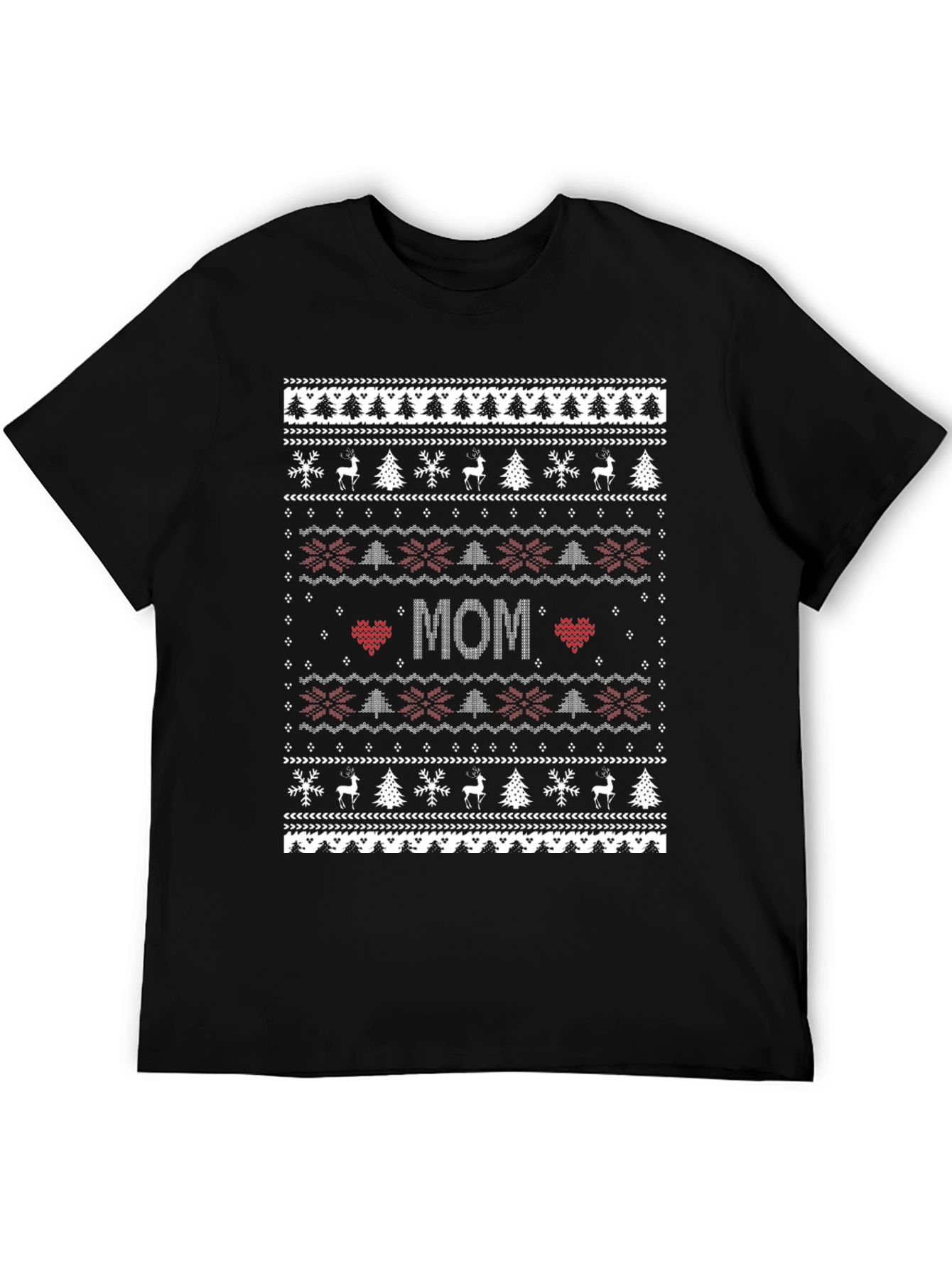 Festive Mom Christmas Sweater Pattern T-Shirt