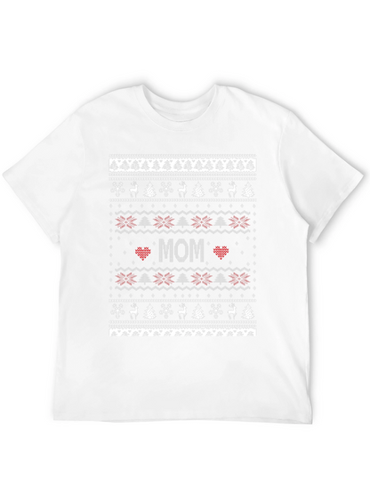 Festive Mom Christmas Sweater Pattern T-Shirt