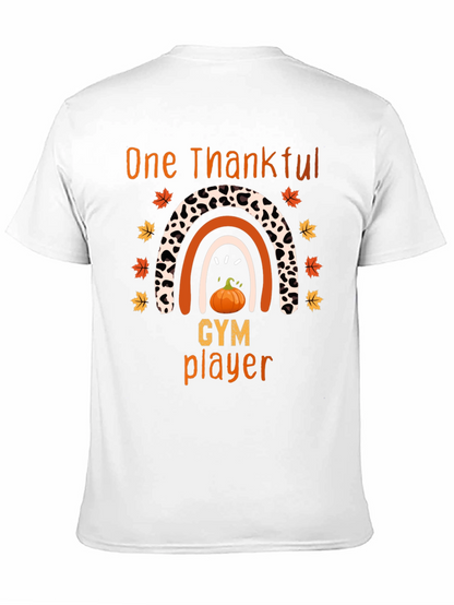 Thankful Gym Player Thanksgiving Rainbow T-Shirt