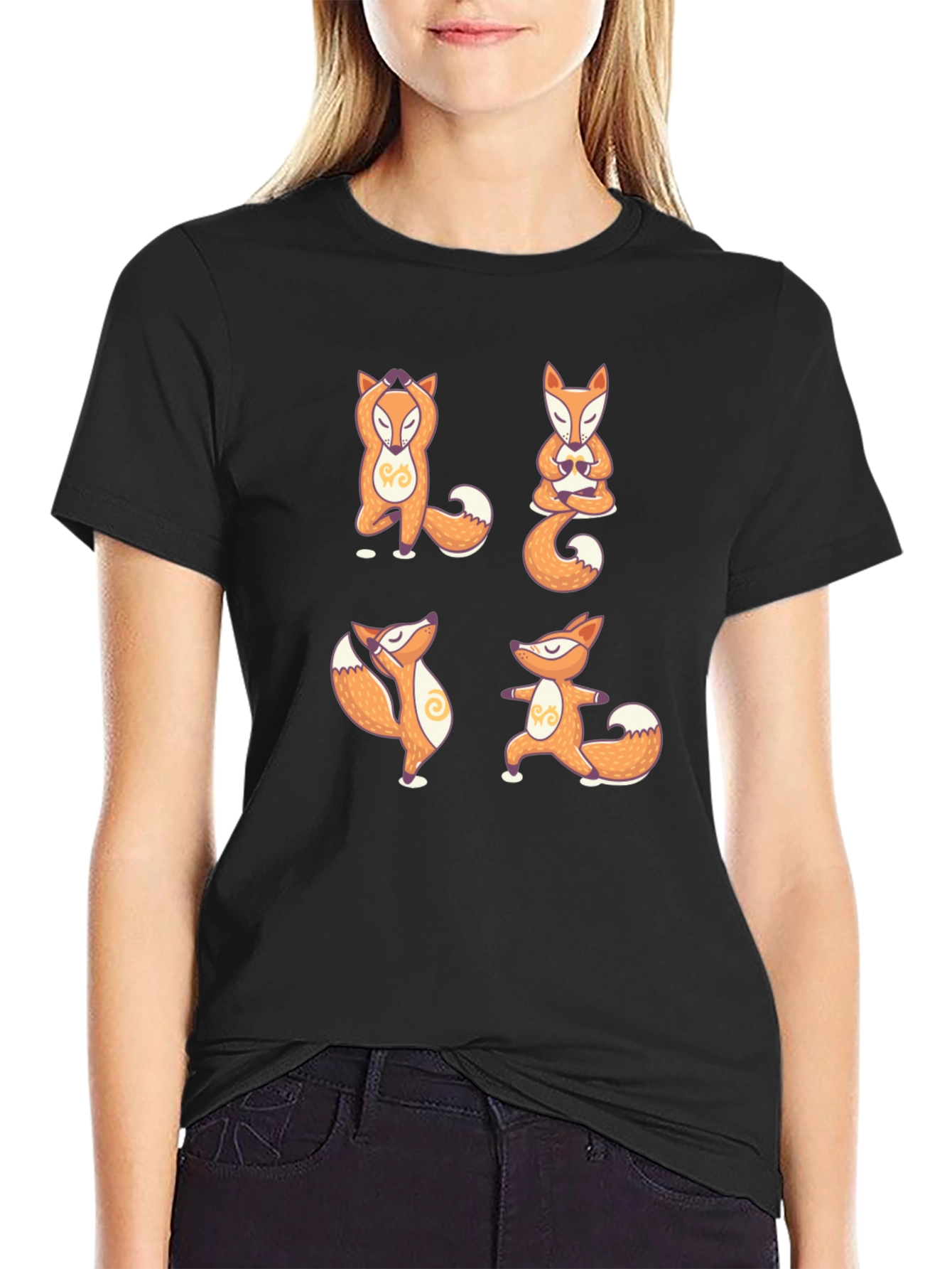 Yoga Fox T-Shirt - Meditative Animal Design