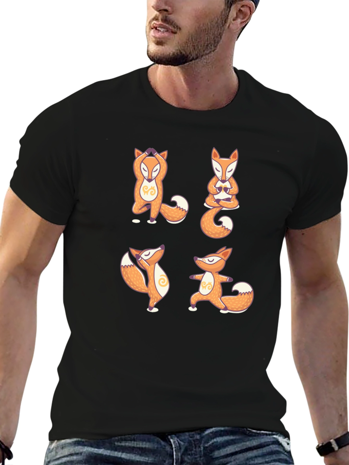 Yoga Fox T-Shirt - Meditative Animal Design