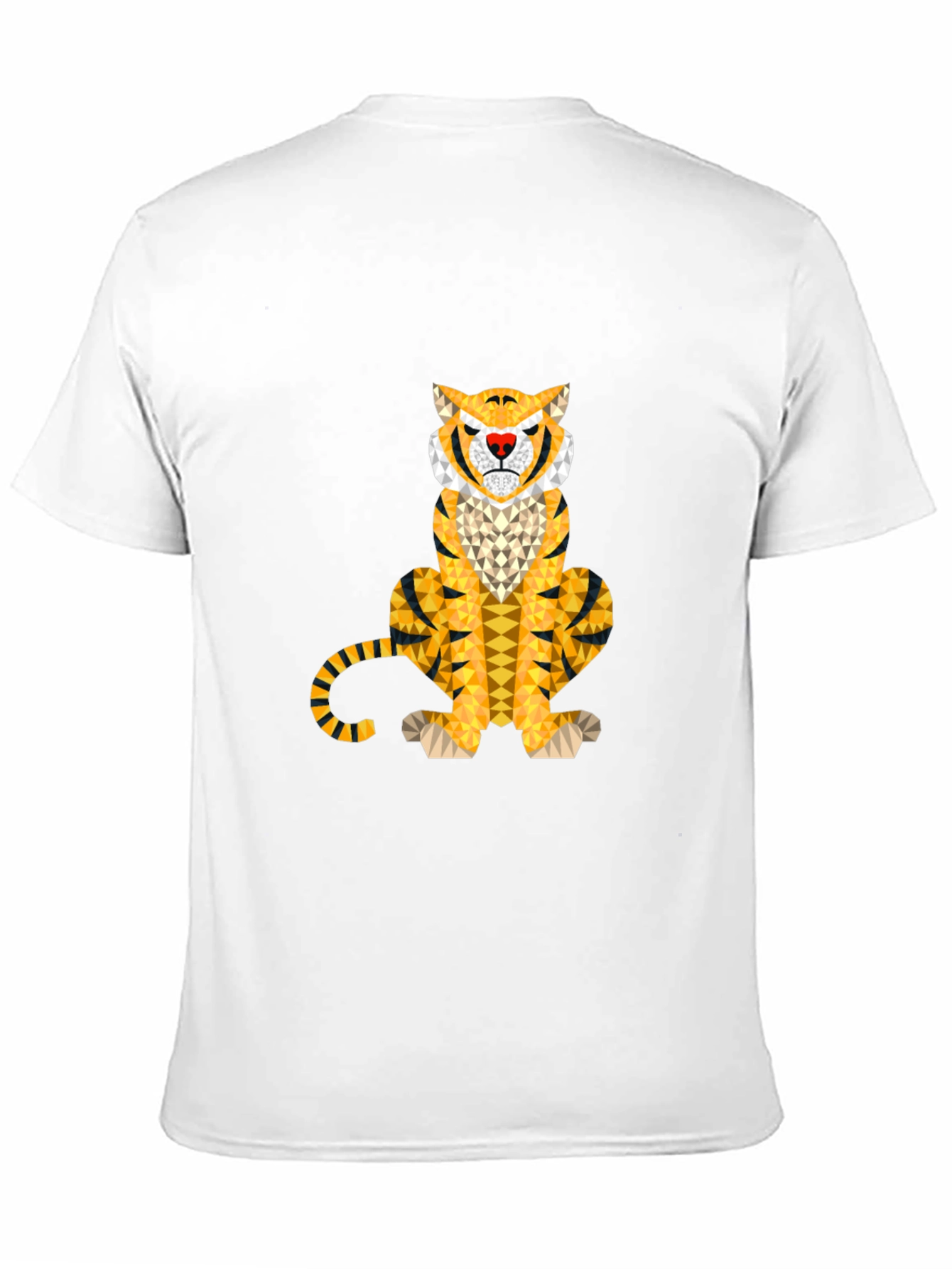 Geometric Tiger Graphic Tee - Stylish Mens Black T-Shirt
