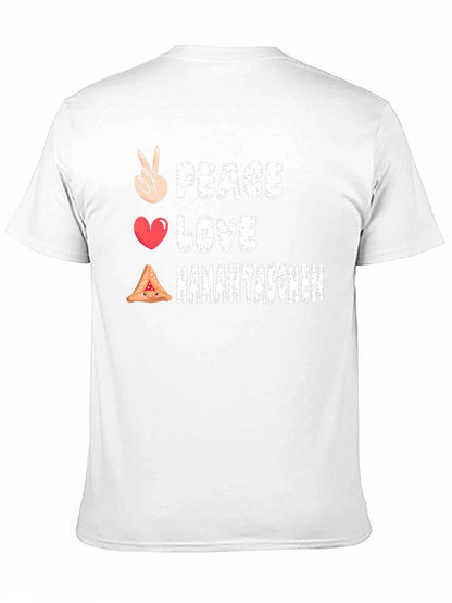 Peace Love Hamantaschen Black Graphic T-Shirt