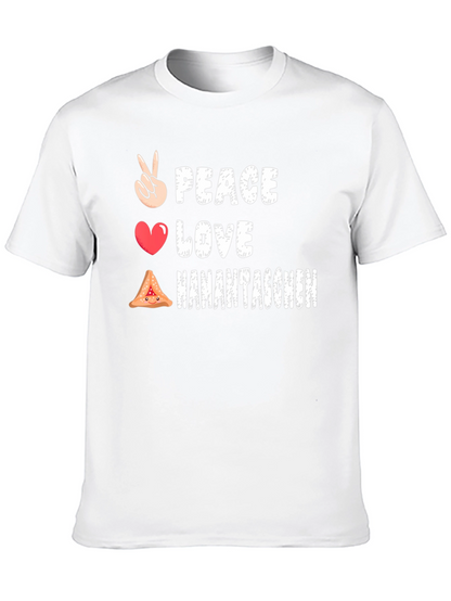 Peace Love Hamantaschen Black Graphic T-Shirt