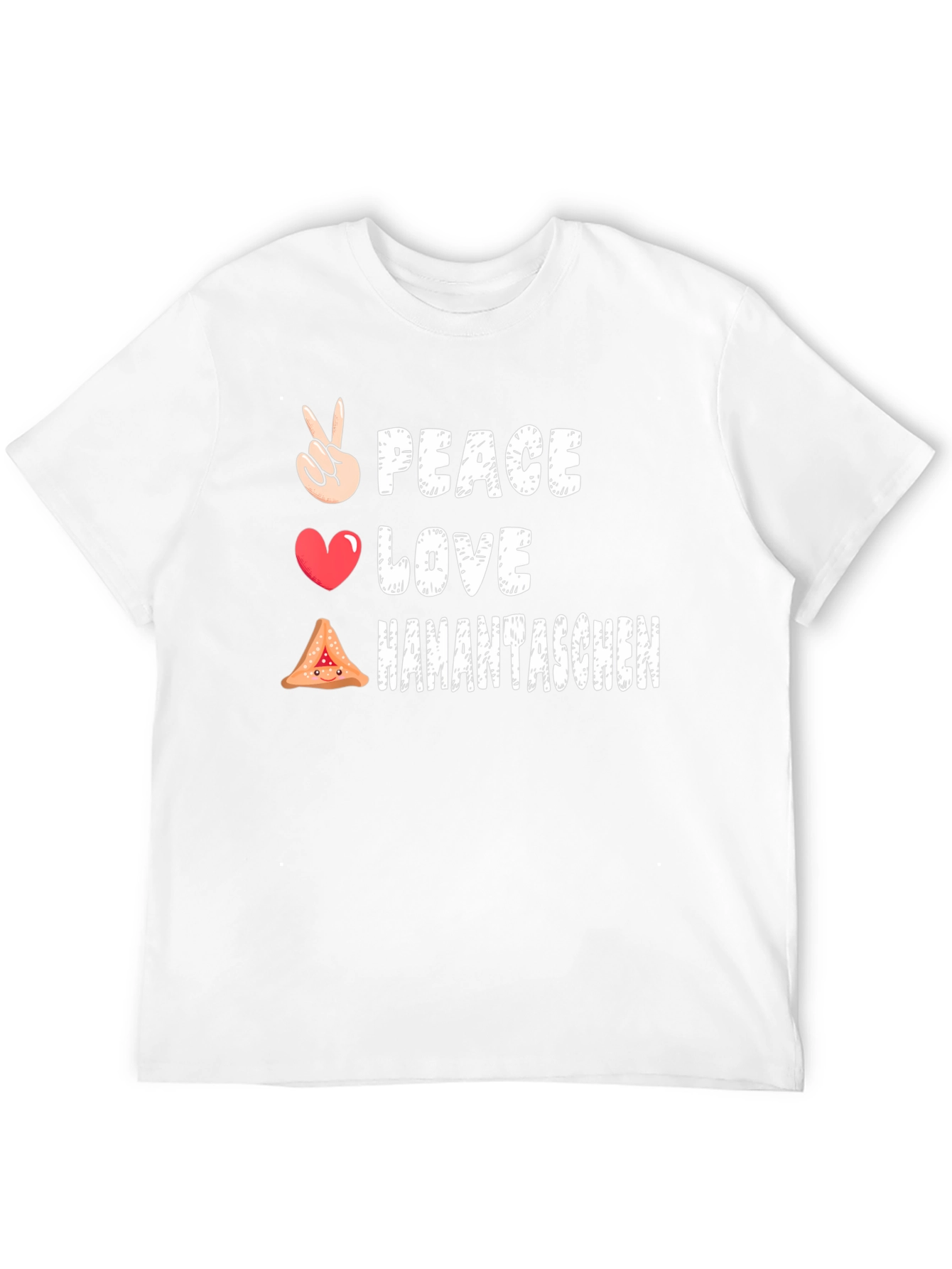 Peace Love Hamantaschen Black Graphic T-Shirt