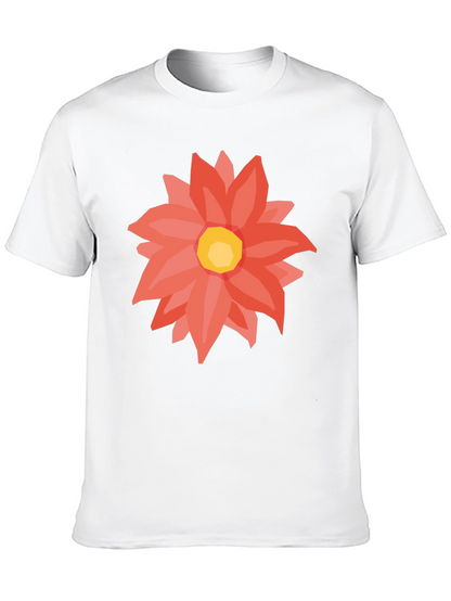 Black T-Shirt with Floral Graphic