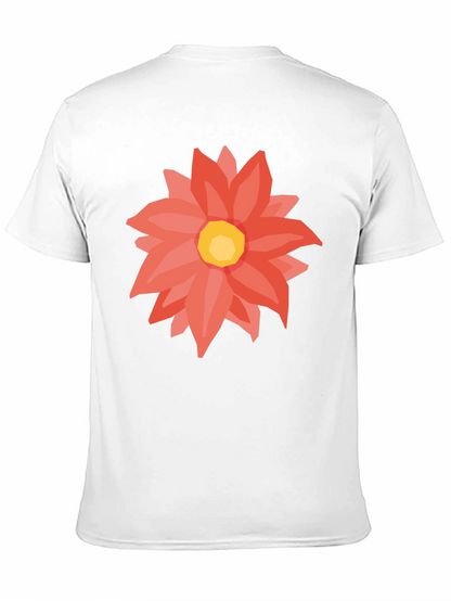 Black T-Shirt with Floral Graphic