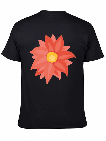 Black T-Shirt with Floral Graphic