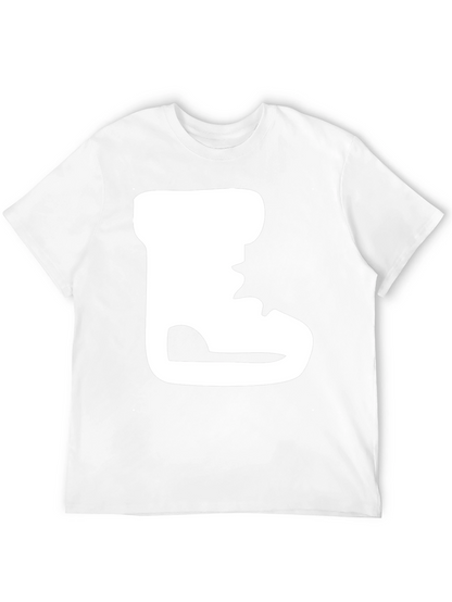 Black T-Shirt with White Boot Print