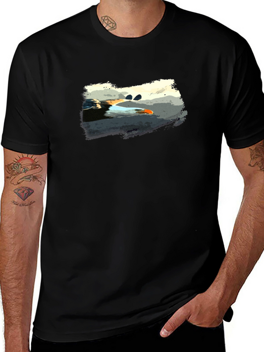 Graphic Print Black Tee