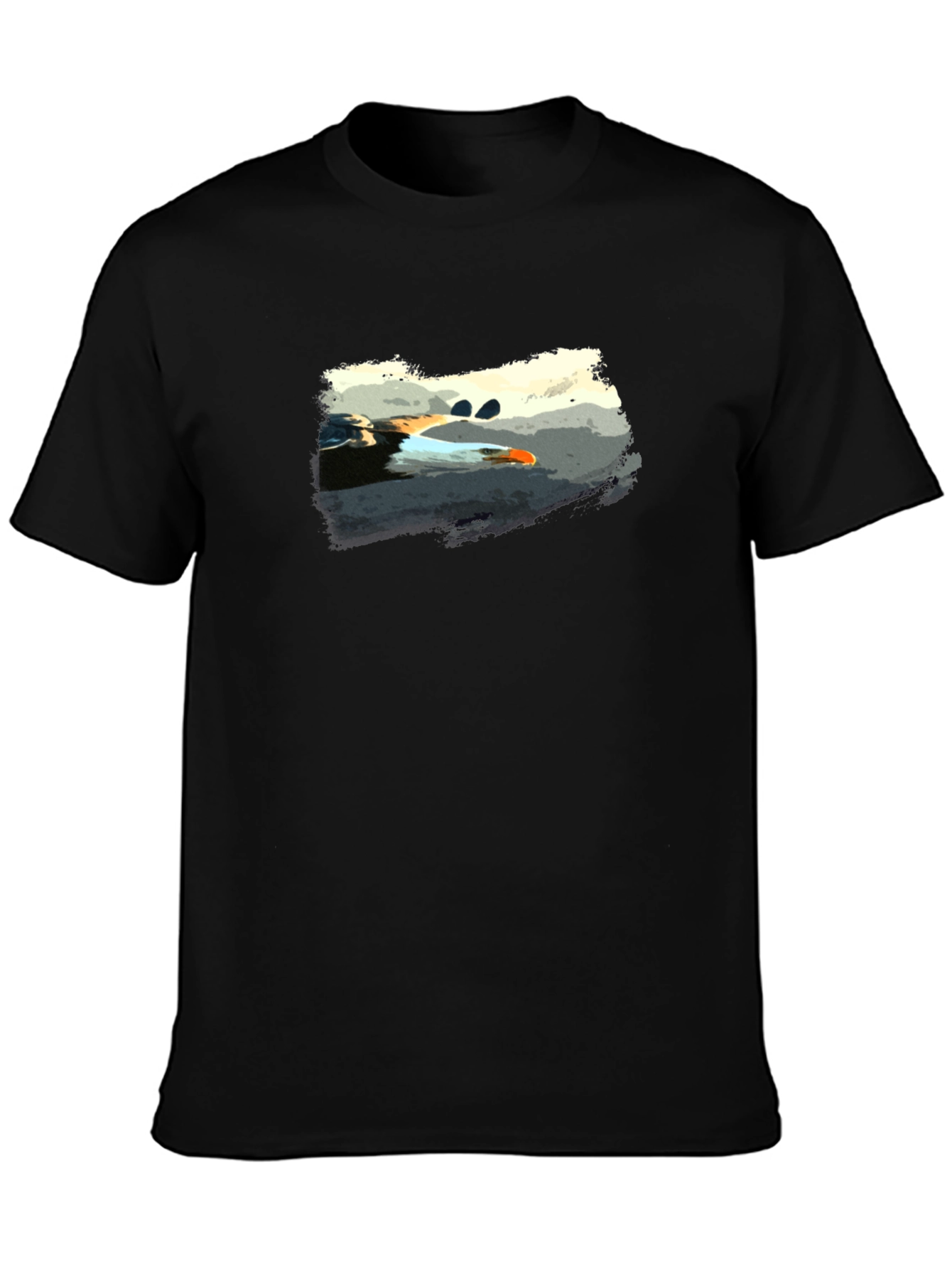 Graphic Print Black Tee