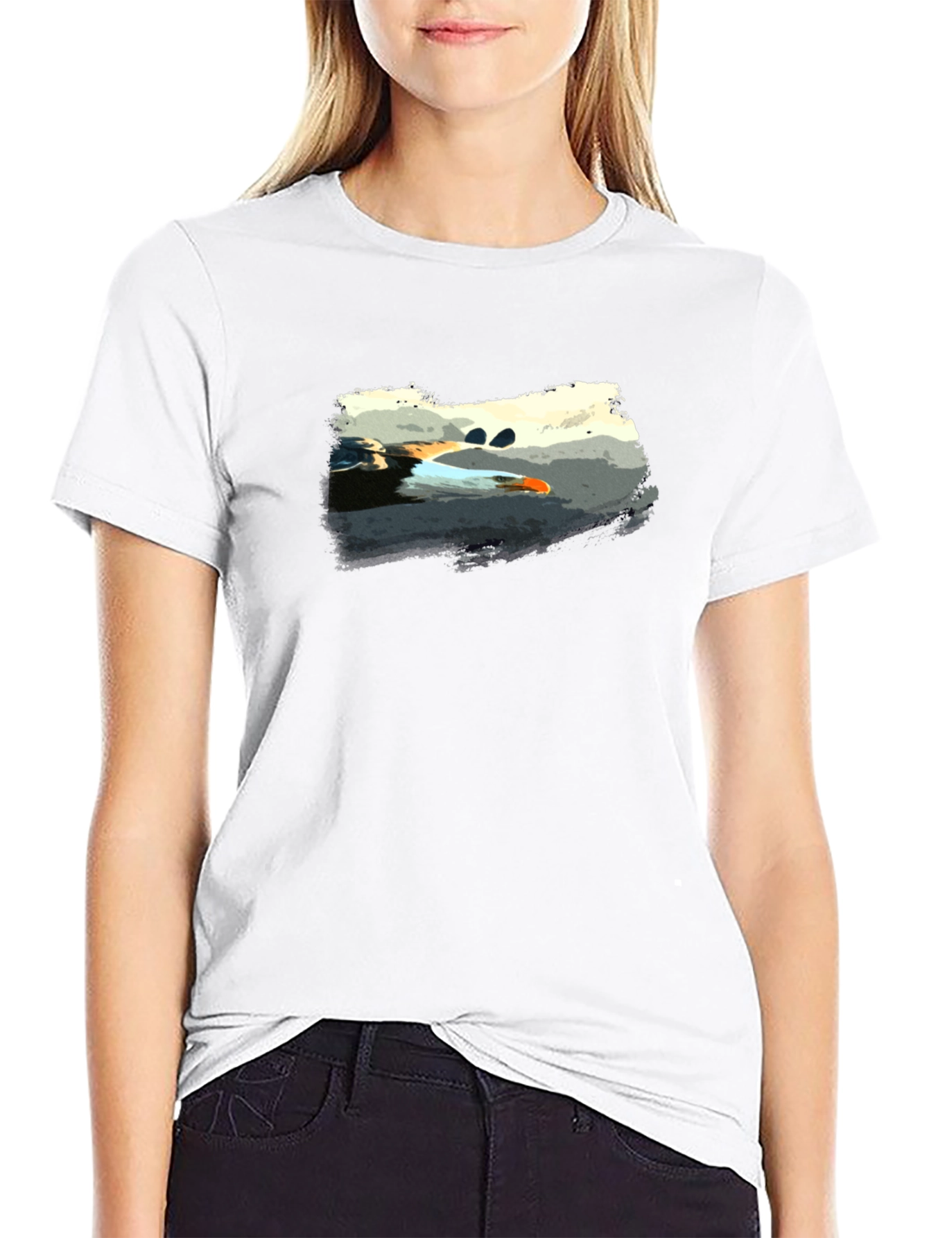 Graphic Print Black Tee