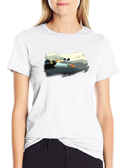 Graphic Print Black Tee