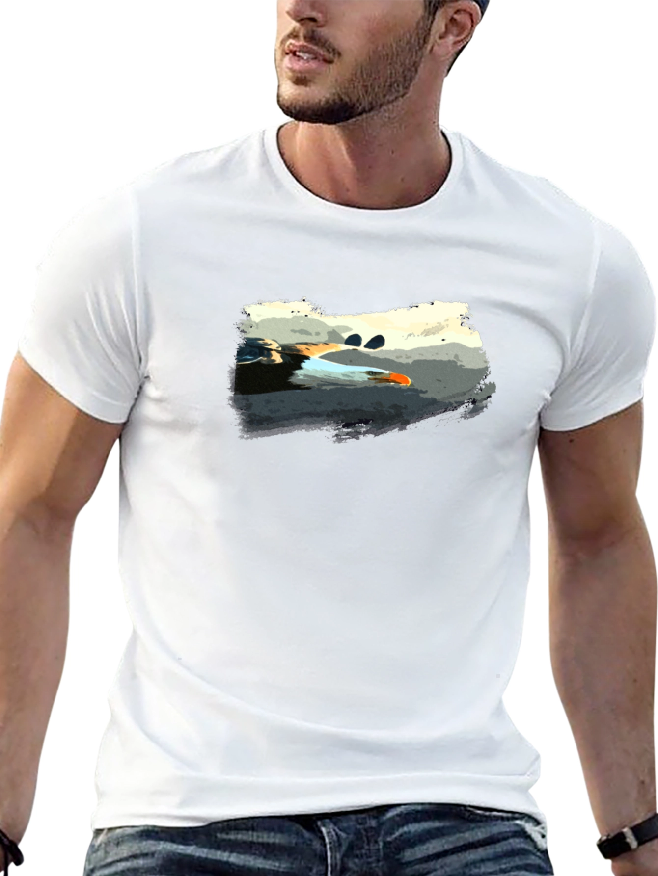 Graphic Print Black Tee