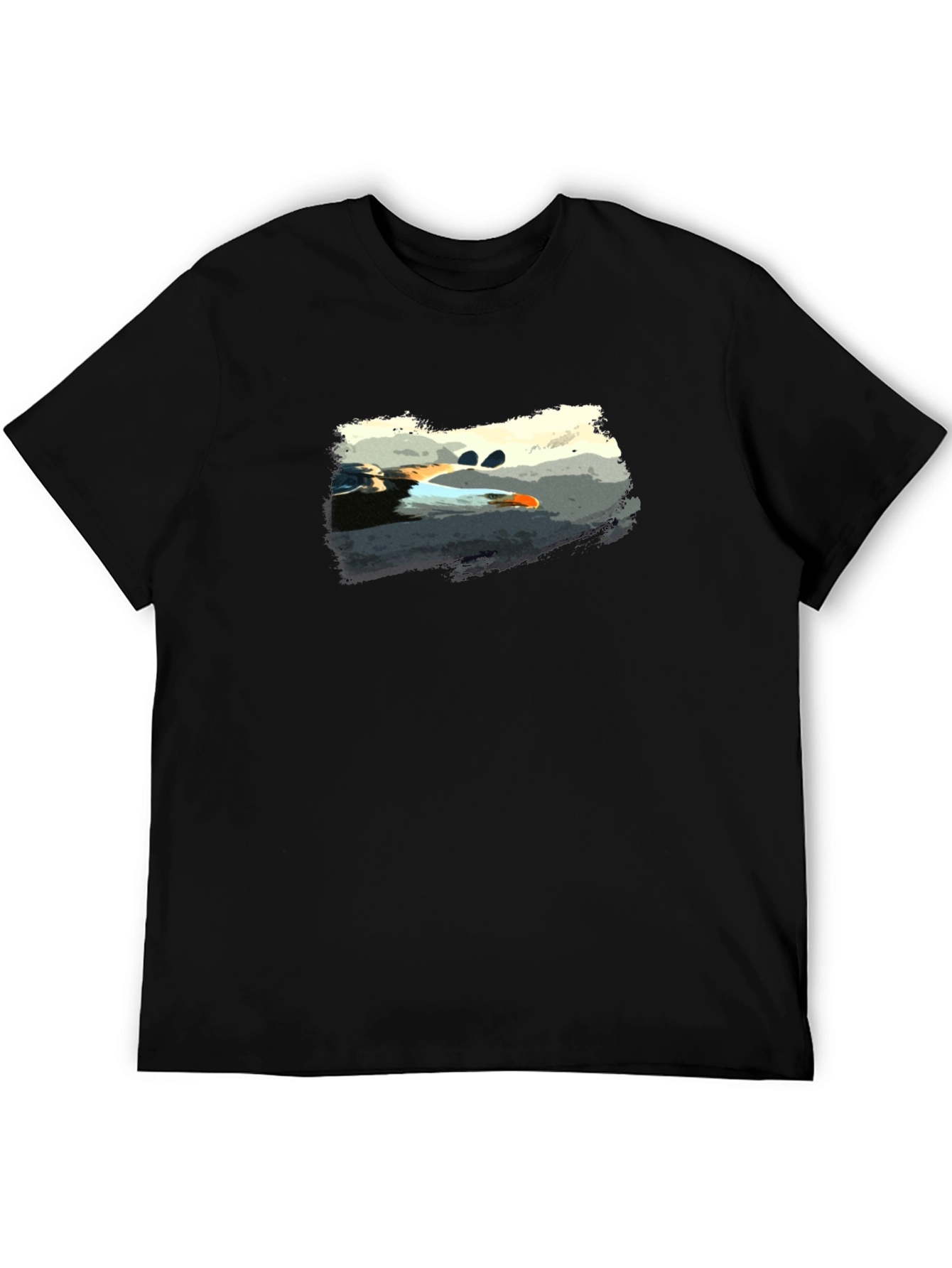 Graphic Print Black Tee